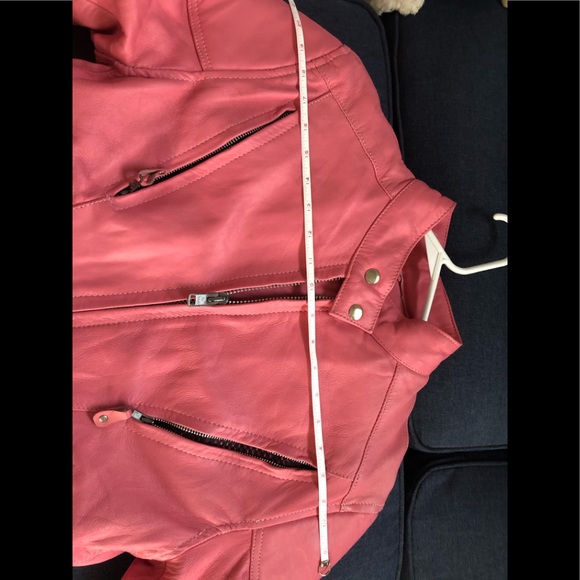 Leather king pink biker jacket w removable liner! - Picture 7 of 8